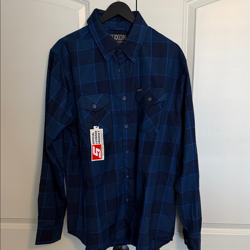 DIXXON Men's Blue Plaid Casual Shirt